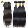 Buy cheap OEM 18 Inches Natural Black Straight Raw Virgin Human Hair Bundles With Closure from wholesalers