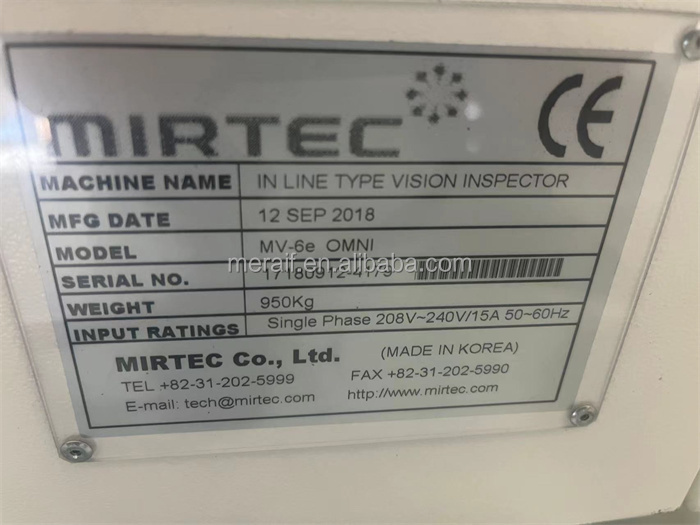 Mirtec MS-11e 3D In-Line SPI Machine smt solder paste inspection machine
