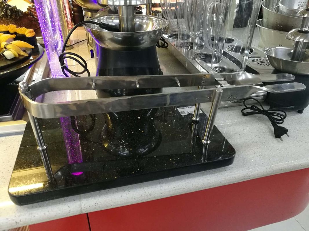 Restaurant Commercial Buffet Equipment Marble Stone Base Stainless Steel Ham Holder , Meat or Bread Carving Stations
