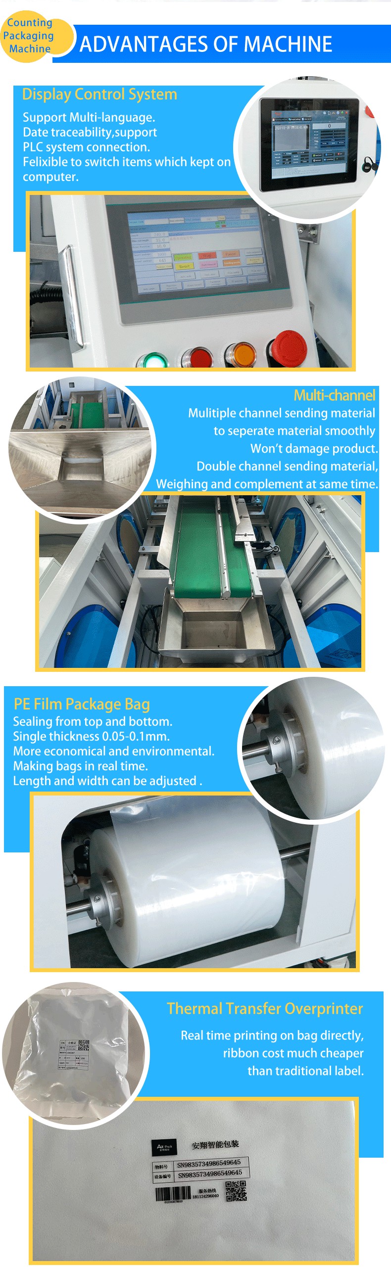 300KG Speed Hardware Weighing Packing Machine With No Negative Deviation