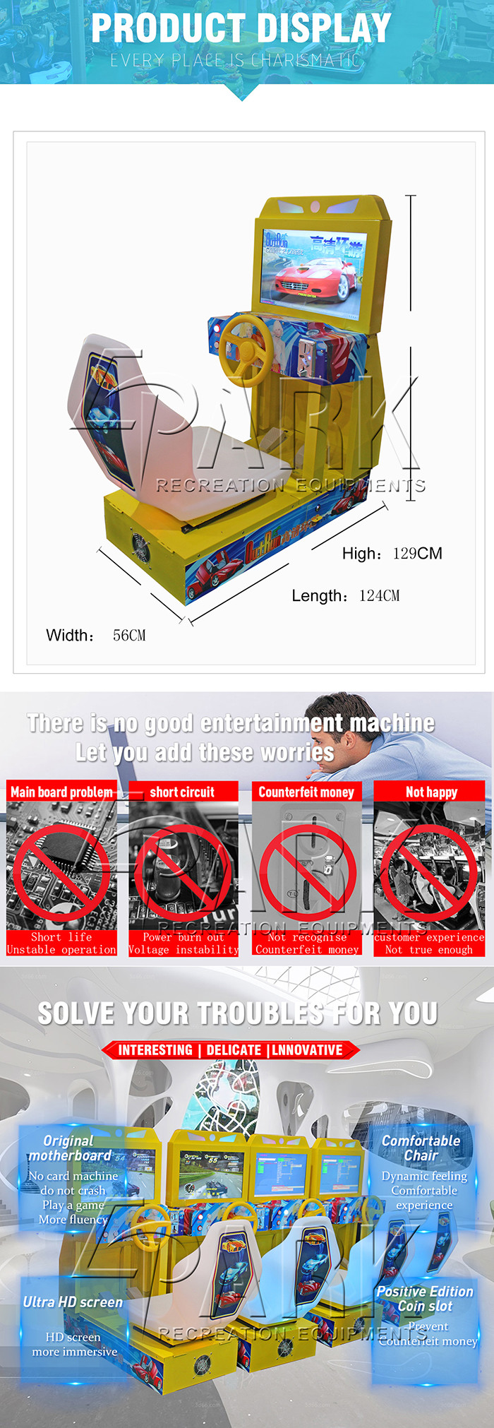 Kids Outrun 22" Car Experience Kiddies Video Arcade Game Machine For Department Stores