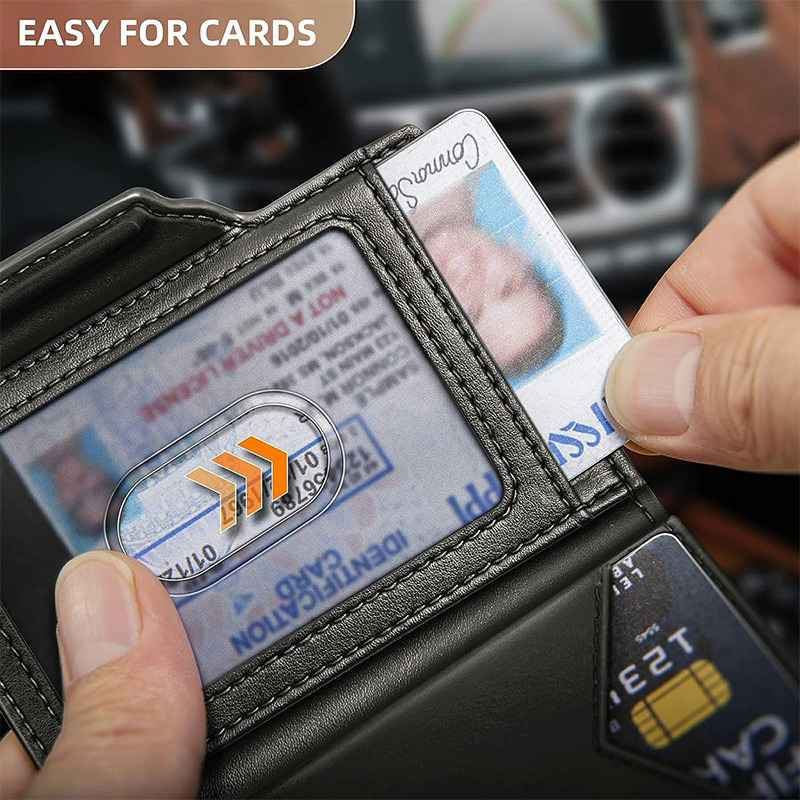 Low MOQ Mix Models Minimalist Leather Credit Card Holder Wallet with Pop Up Function