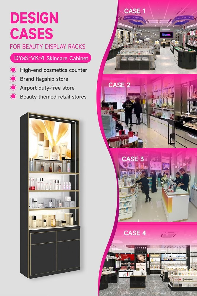 DYaS-VK-4 Skincare Display Cabinet with Soft Film Light Box and Embedded LED Strips