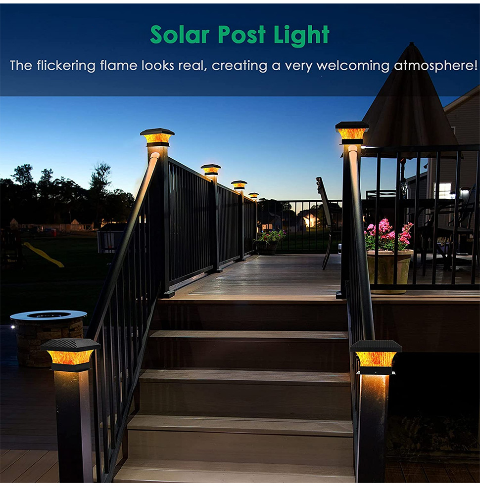 Outdoor LED Solar Powered Pillar Lights 2700K 2200mAH Multipurpose Solar Column Head Lighting