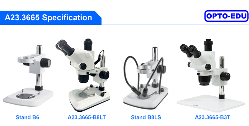 OPTO-EDU A23.3665 0.65-6.5x 1:10 Zoom Stereo Microscope