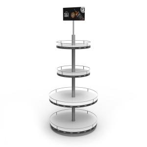  Customized Round Fashion Style Wine Display Rack Sparkling Beverage Metal Display Stands Wine Rack Metal for liquor store Manufactures