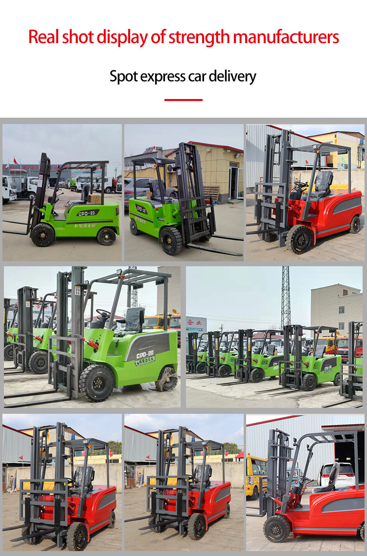 5000 Lb Four Wheel Electric Forklift Pneumatic Tires And Hydraulic Electromagnetic Brake