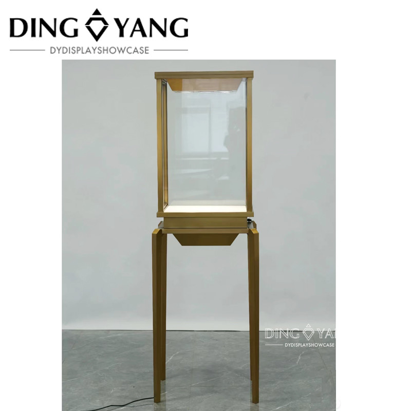 Custom Transparent Tempered Glass Jewellery Display Cabinet Beautiful Firm Structure