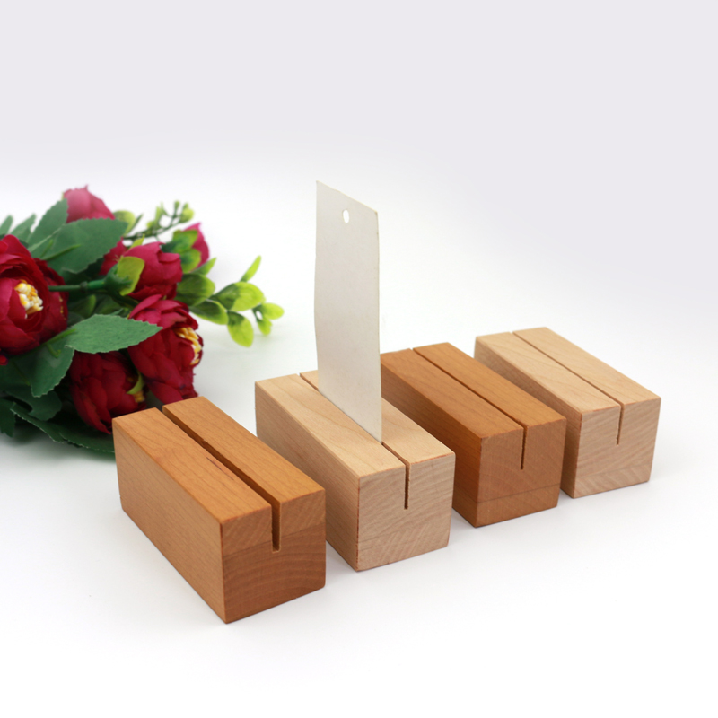 Desk Business Card Holder Office Wooden Business Card Desktop Display Stand for Office and Home