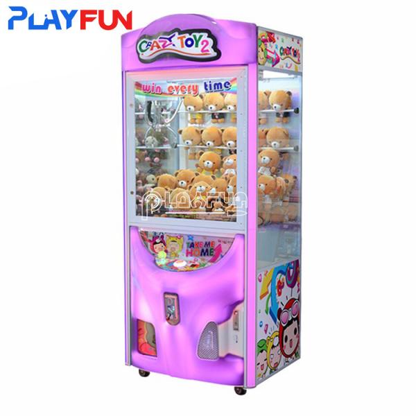 Playfun amusement park token bill Coin operated child crazy toy 2 crane claw