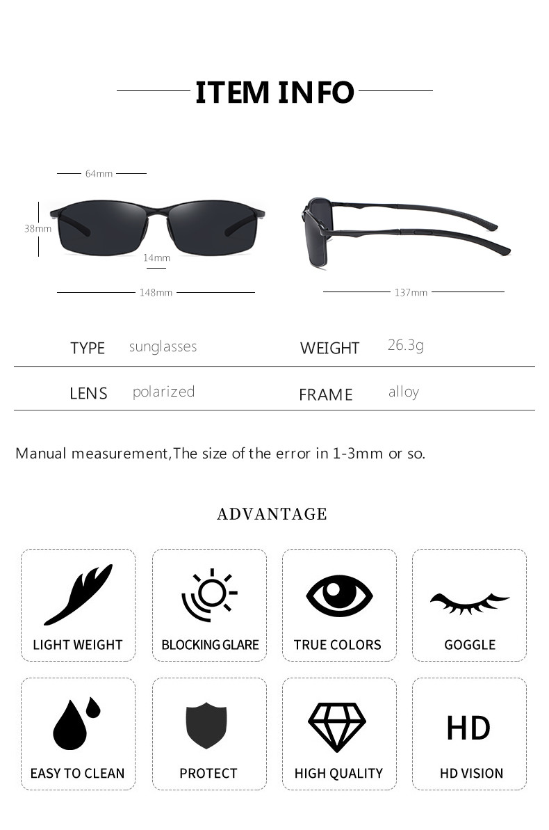 Bike Motorcycle Mens Luxury Polarized Stylish Sunglasses Photochromic Sunglasses With Polarized Lens