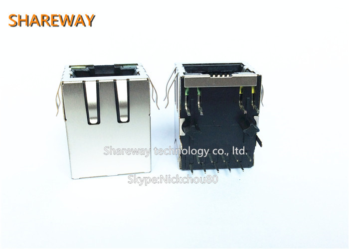 Modular RJ45 Ethernet Connectors R/A RJ45 NONSHIELDED 8 CONT Y/G LEDS Cross To RJHSE-5081