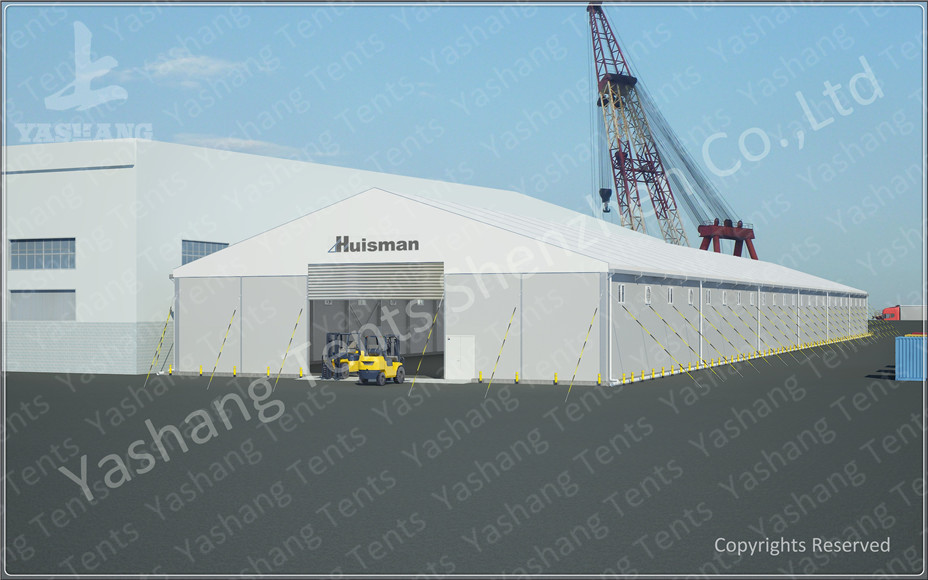 Sliding Gate Logistics White Industrial Canopy Shelter Outside Storage Tent