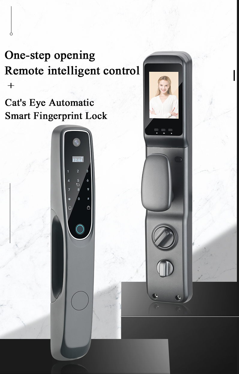 Fingerprint Wifi Door Lock With Camera Aluminum Alloy Video Door Lock