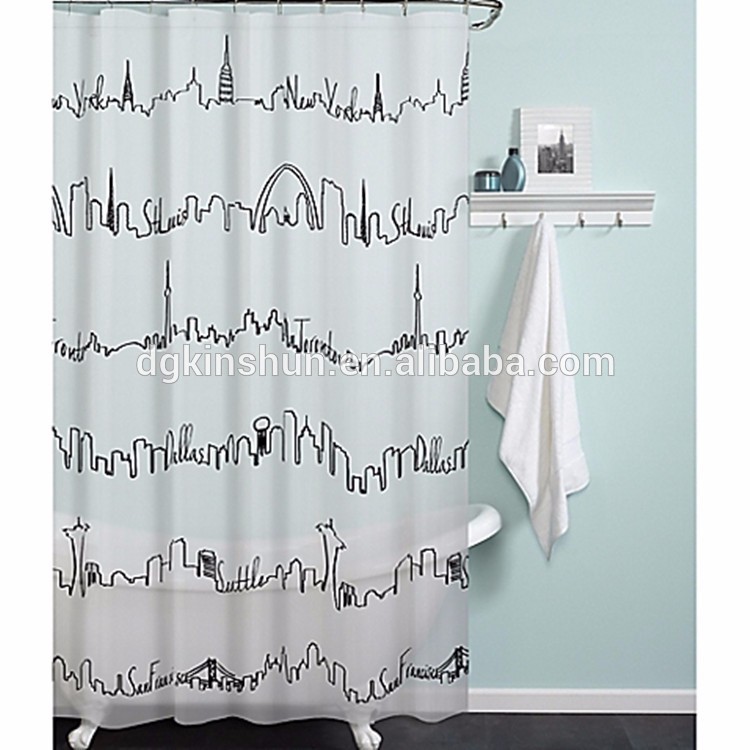 Wholesale Extra Long Bath Decorations Bathroom Non toxic shower curtains