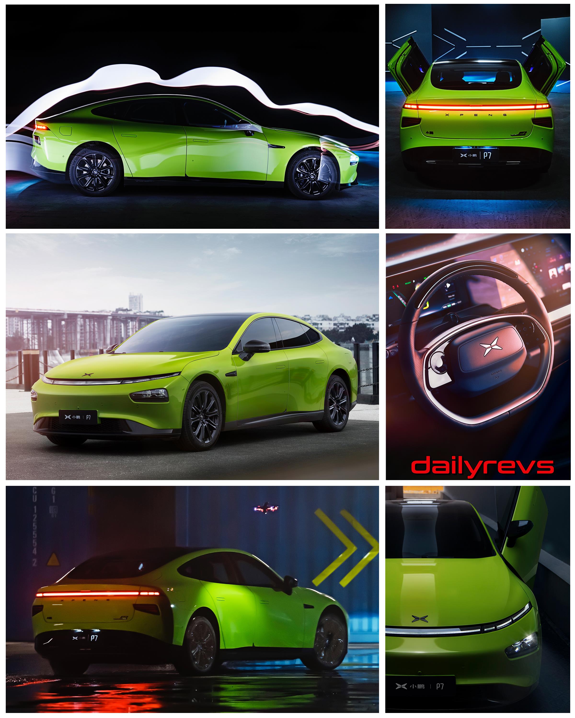 Efficiency 12.5 kWh / 100 km 2023 P7 Super Electric Sports Car with High Speed 170km/h and Dimension mm 4880*1896*1450