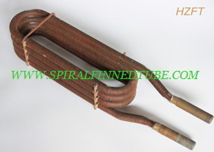 Energy Saving Finned Copper Coil Heat exchanger For Process Coolers 0.75MM Wall Thickness