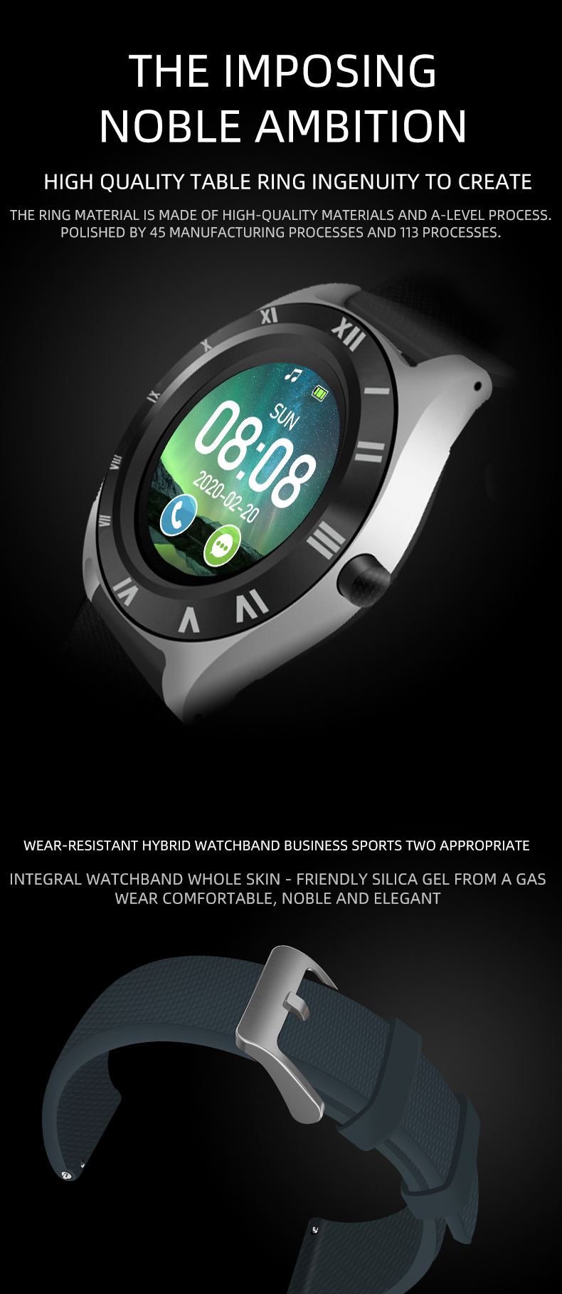 M11 Smart Watch With Sim Card 1.30" 240X240 Answerable Telephone