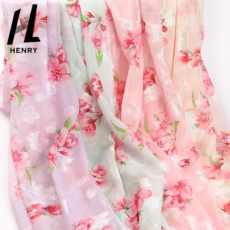 Custom Pattern Soft Tulle Fabric Chiffon Floral Print For DIY Decoration