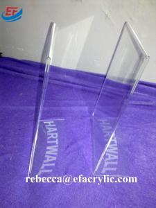 China Slanted Plastic Sign Holder L Shape Transparent A4 Acrylic Menu Table Stand on sale