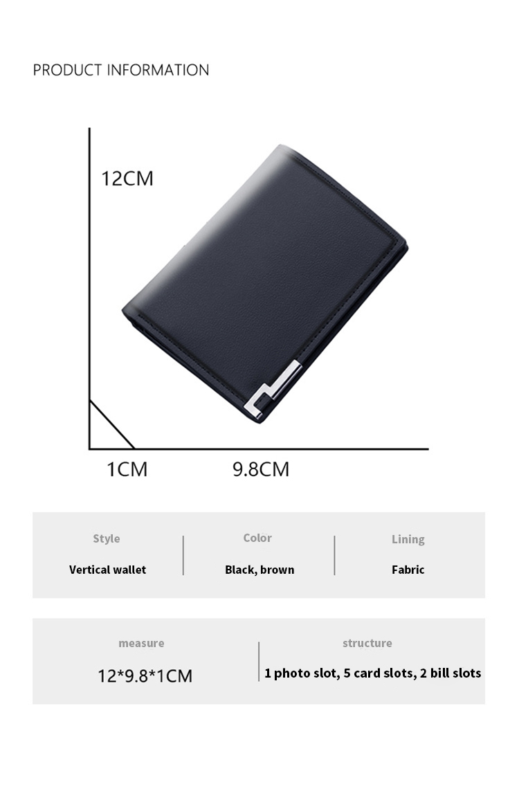 Availiable Multifunctional Money Cards Holder Purse for Korean Luxury Men's Short Wallet