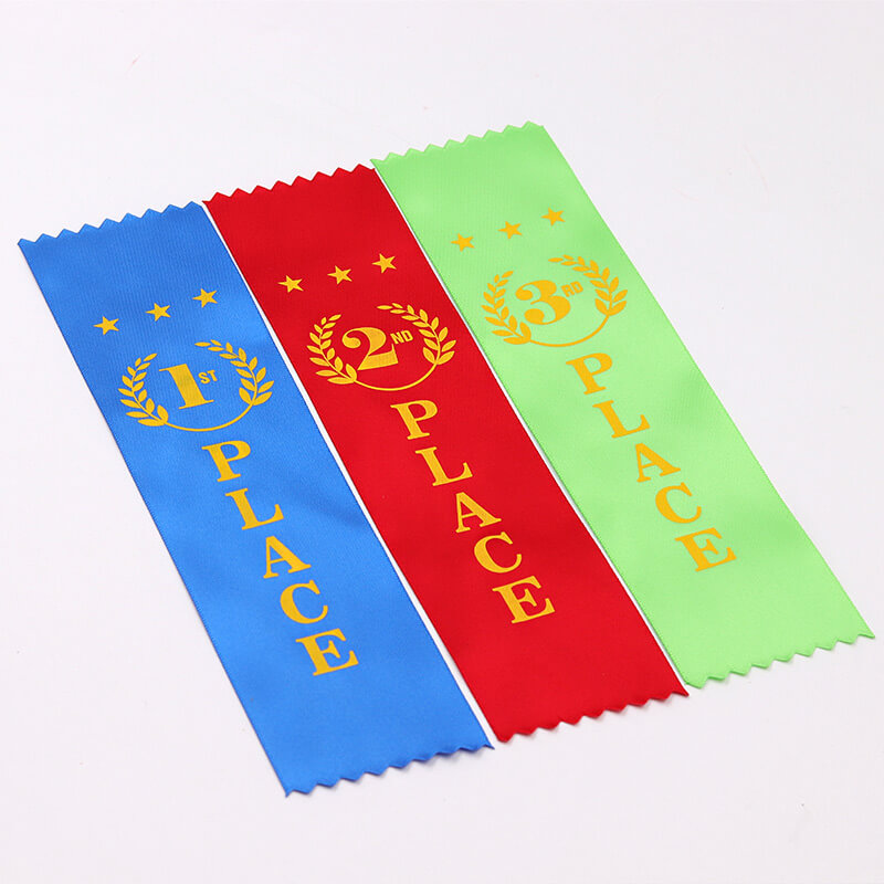 Ink Printed Custom Award Ribbons Satin Fabric Single Face Type 2 Inch Width