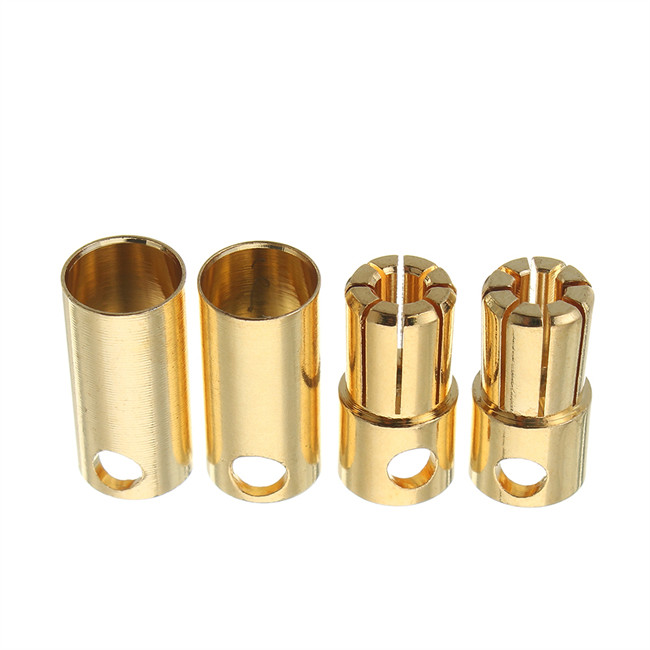 Practical ESC Gold Bullet Connector , Copper Banana Clip Connectors