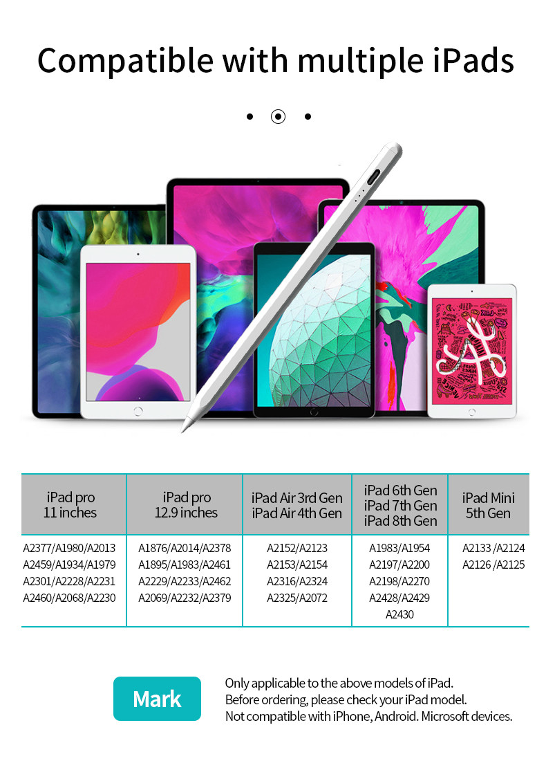 Aluminum IPad Writing Tool Silver Diameter 0.9cm IPad Stylus Pen High Precision