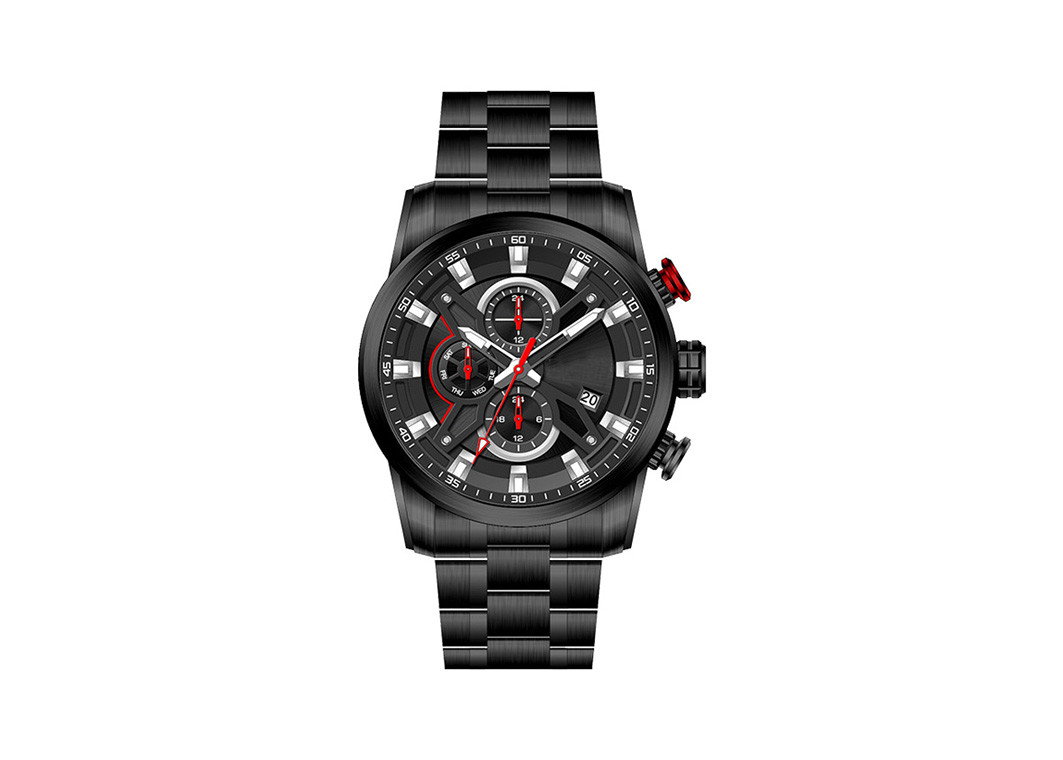 Male Anolog Quartz Wrist Stainless Steel Watch Solid SS Bracelet