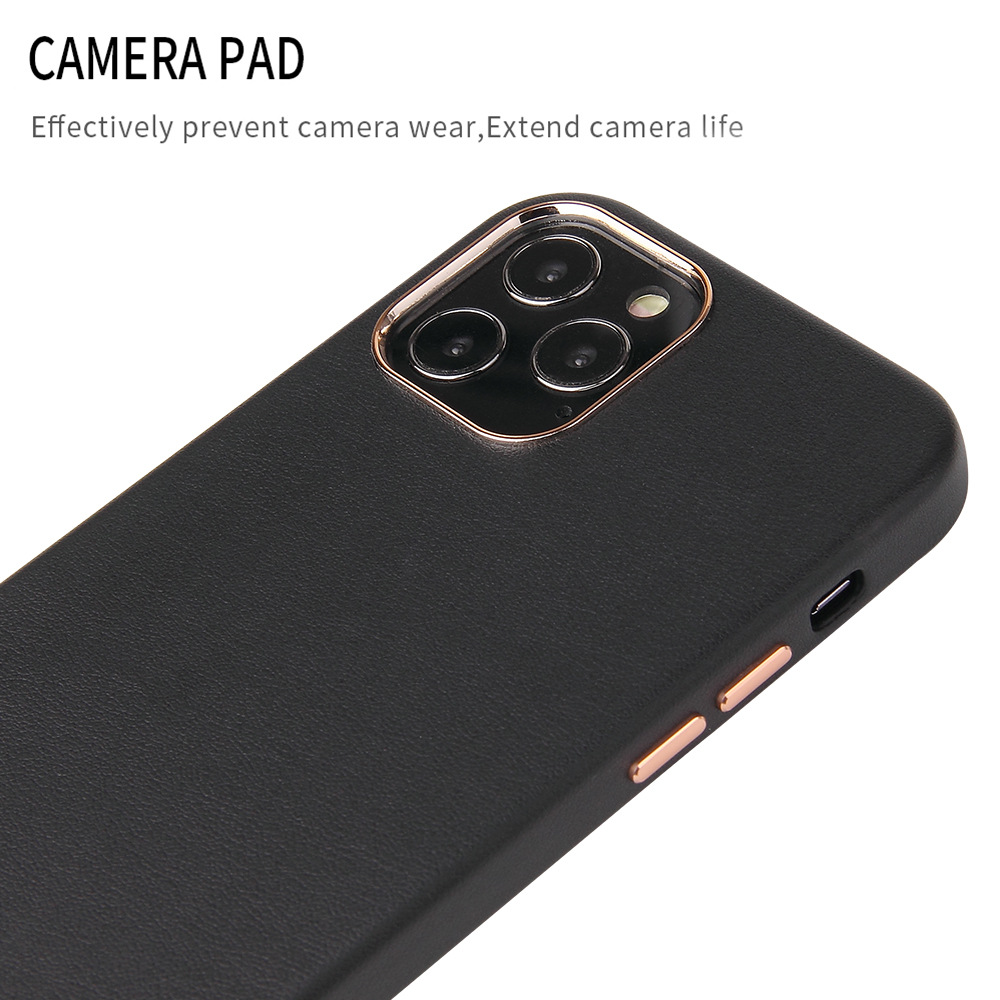Sports Design Style Leather Case for iPhone 13 Pro Max Customized Logo Gold Ring