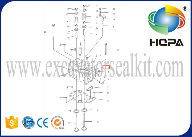 6151-12-1101 6151121101 Engine Cylinder Head For Komatsu Engine 6D125
