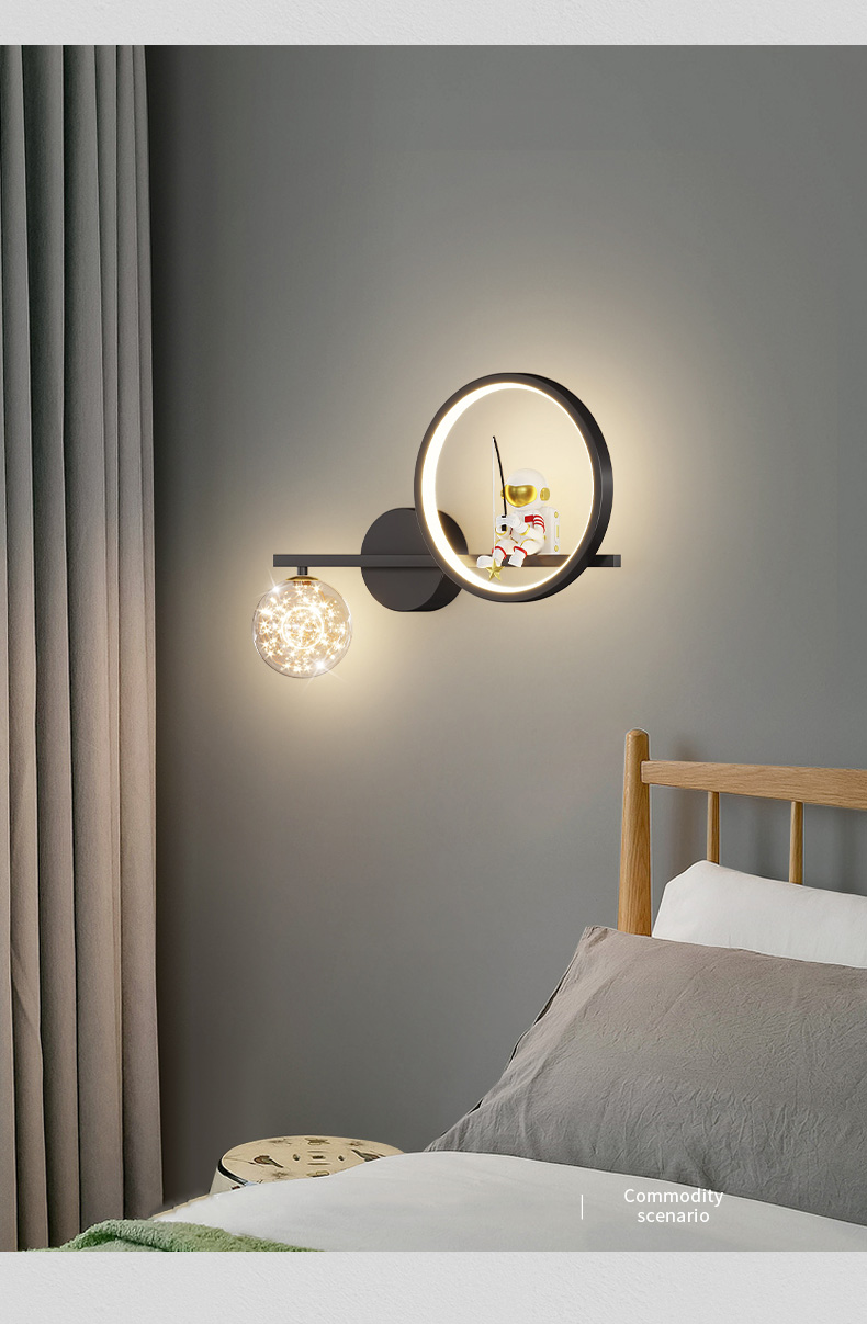 Astronaut wall lamp bedroom bedside lamp children's room lamp boy and girl stars wall lamp(WH-OR-251)