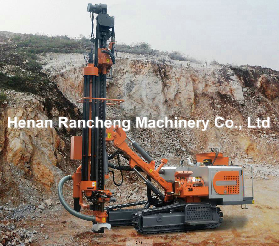 23m Drilling Depth Hydraulic Track DTH Drilling Rig 125HP Diesel Engine