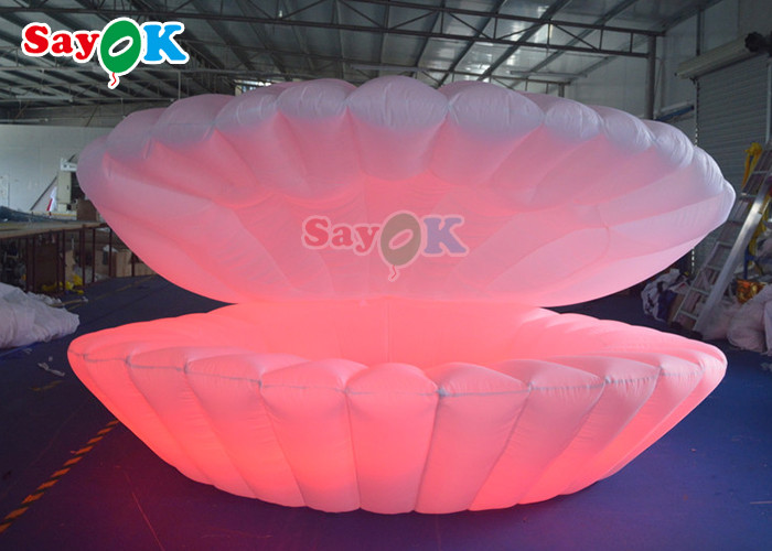 4m Giant LED Inflatable Stage Shell Oxford cloth Inflatable Led Seashell For Party