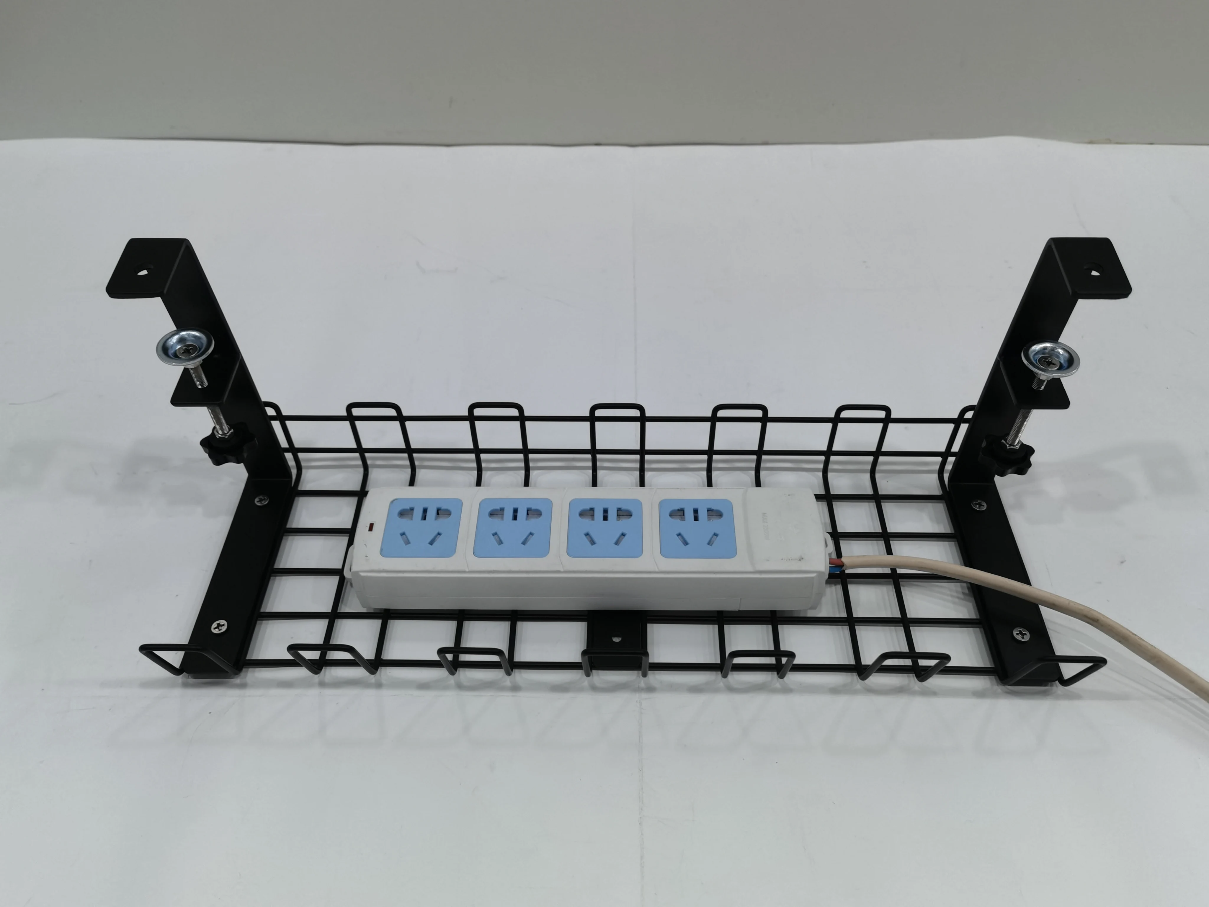 Organize Office Wires with Multifunctional Carbon Steel Under-Desk Cable Organizer