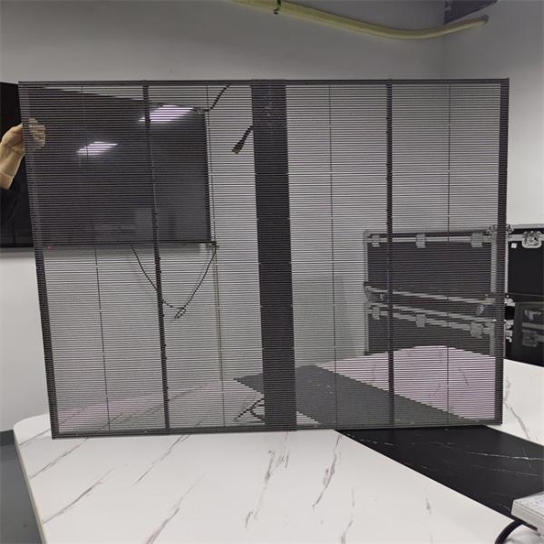 Quality High Brightness Customized Full Color RGB P2.6 Mesh Grille Large Indoor Transparent Glass LED Display Panel Screen for sale