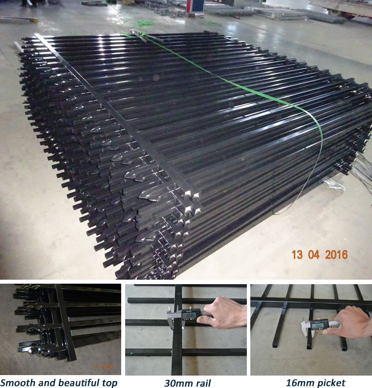 ASO factory wholesale garrison fencing in black steel angle iron fence