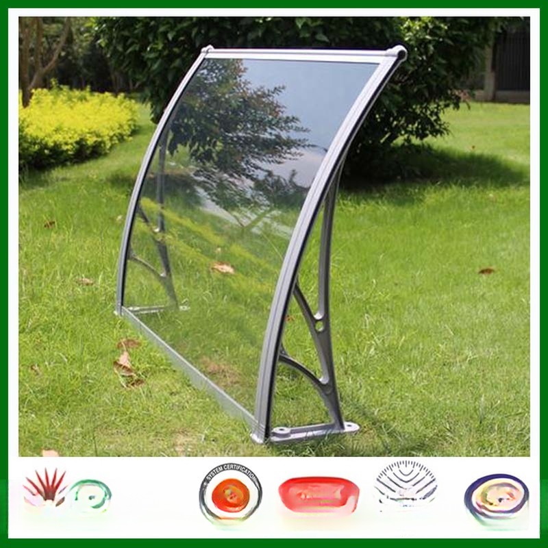 Polycarbonate Awning Brackets Black / Grey / White Frame Color Of Canopy PC Sheet