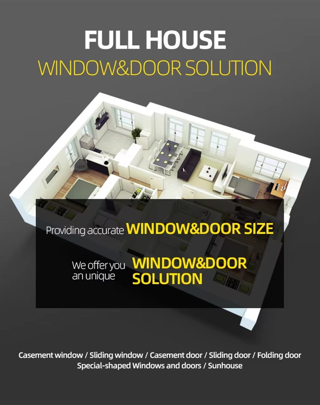 Custom Designed Aluminum Sliding Doors, Soundproof Glass Doors, Energy Saving