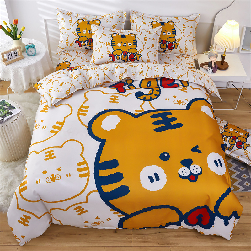 National Standards Color Fastness Grade Luxury Cartoon Student Dormitory Bedding Sets