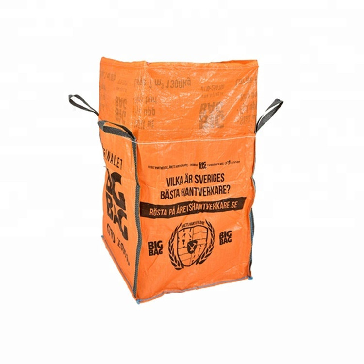 Big 1 Ton Garden Waste Skip Bags Open Top Closed Bottom 4 Side Seam Loops