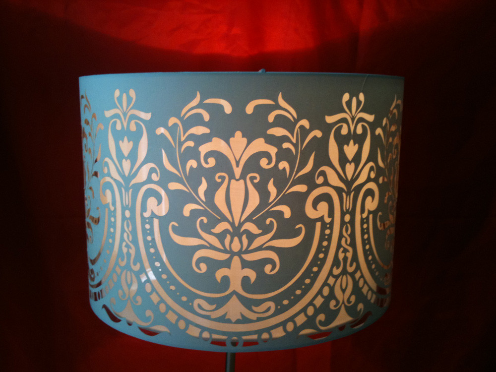 Carve Patterns Decorative Lamp Shade Covers Faux Silk Laser Cut Drum Shade