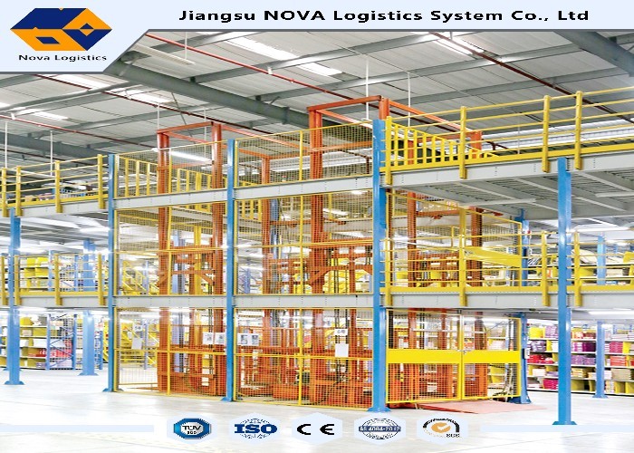 2 Levels Multi Tier Mezzanine Rack Steel Platform For Printing / Electronic Industry
