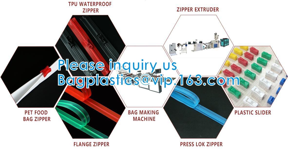 Vacuum String Horizontal Slider Flange Press Waterproof Easy Tear Zipper Slider Zip Lock, PVC EVA TPU Airproof