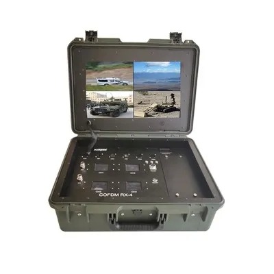 4 Channel COFDM HD Video Transmitter with 17-inch Monitor and AES Encryption for