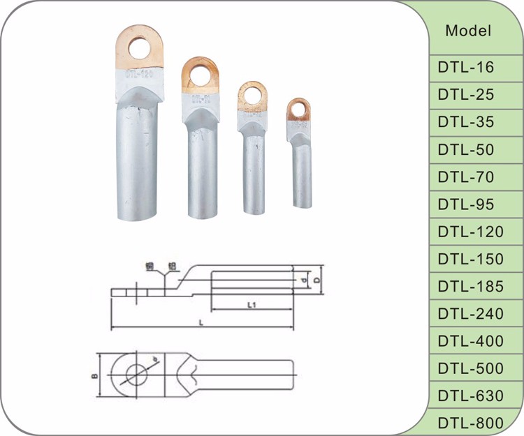 Ring Type Cable Lugs and Electrical Cable Lugs Manufacturer DTL Series