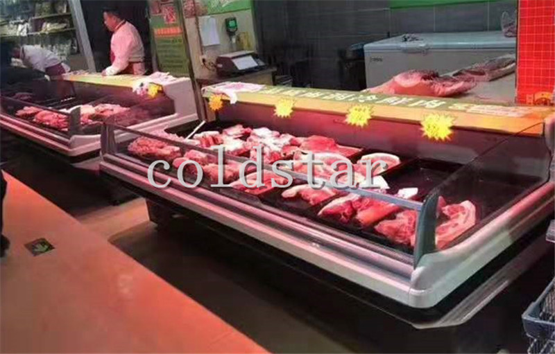 Fresh meat display refrigerator/open chiller for butcher shop