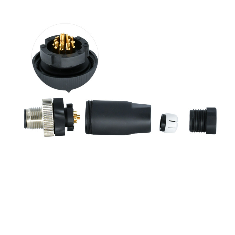 3 Pin 4 Pin M12 Waterproof Connector A B D Coding Male Female Plastic IP67 IP68