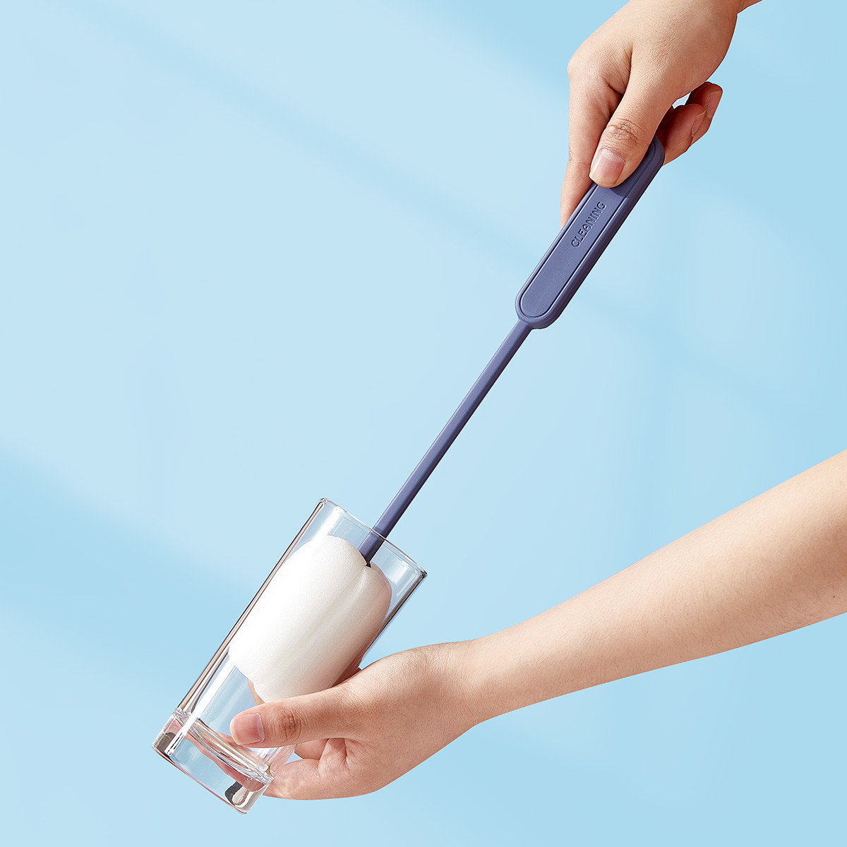 Modern Plastic Long Handle Feeding Bottle Cleaning Brush Light Weight