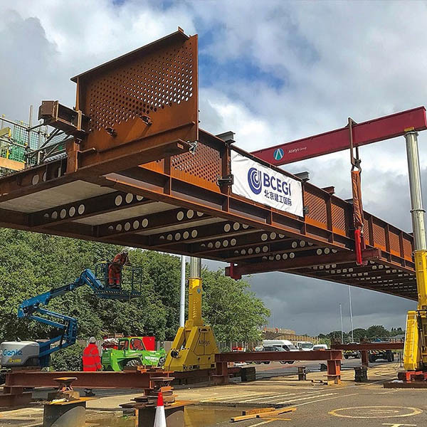Deck Steel Box Girder Bridge Fabion Between Urban High Rise Modular Connecting Corridor Skyway